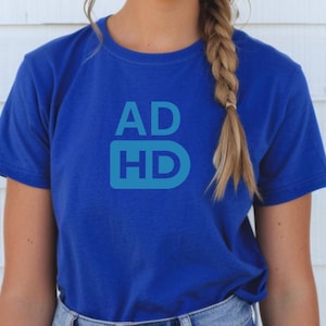 Camiseta TDAH en Alta Definición: Conciencia sobre la Salud Mental, Azul Real