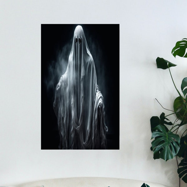 Haunting Ghost | Gothic Painting | Dark Academia Art Print | Wall Art Halloween Poster | Halloween Ghost Art | Art Poster Print Posters