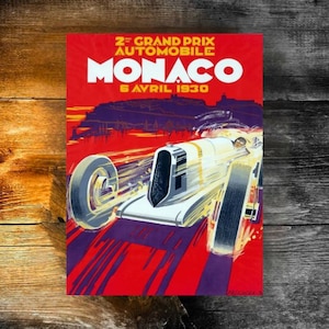 Vintage Monaco Grand Prix Fine Art Poster, Retro Racing Art Decor, Automotive Wall Art, Car Enthusiast Gift, 1930s Racing Artwork