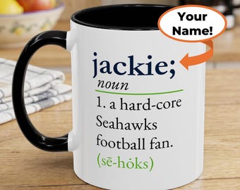 Seattle Seahawks Personalized Coffee Mug Seahawks Fan Gift Customized Seahawks Football Cup Hardcore Seahawks Fan Seahawk Merch Customized