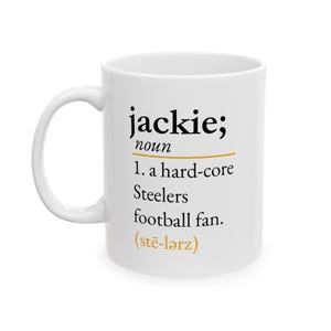 Pittsburgh Steelers Personalized Coffee Mug Steelers Fan Gift - Customized Steelers Football Cup Hardcore Fan Steeler Merch Custom Mug 11oz White