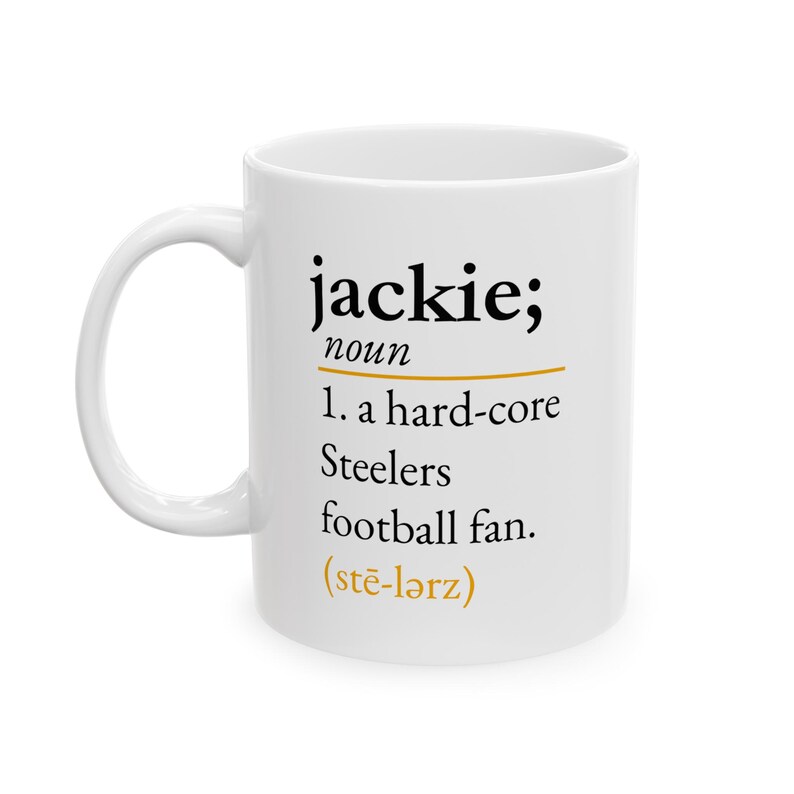 Pittsburgh Steelers Personalized Coffee Mug Steelers Fan Gift - Customized Steelers Football Cup Hardcore Fan Steeler Merch Custom Mug 11oz White