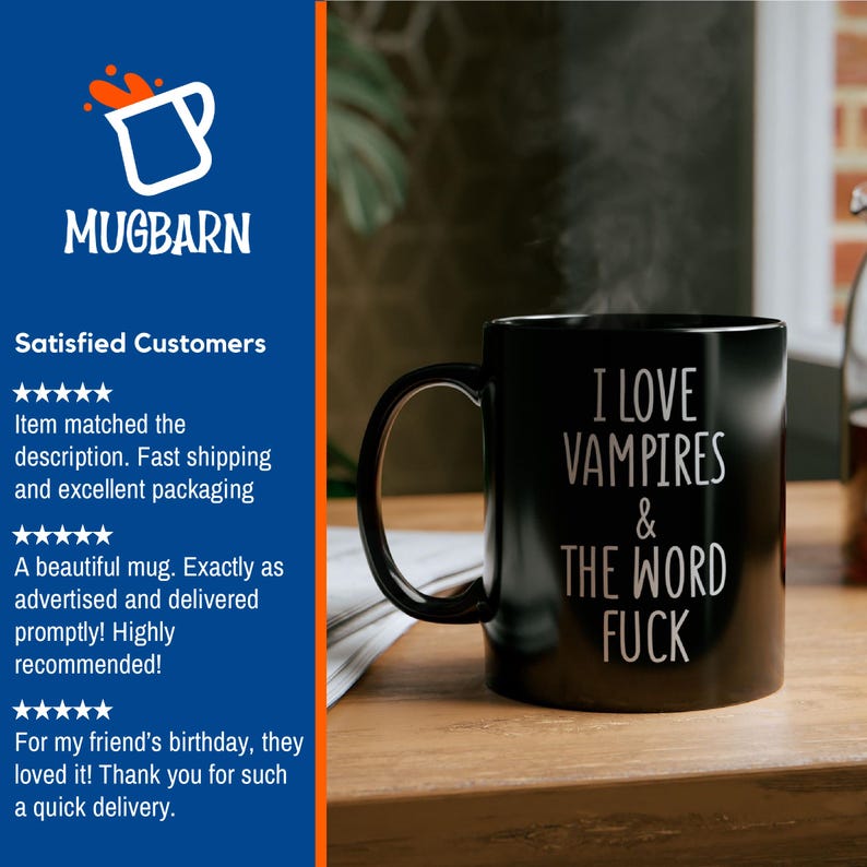 VAMPIRE Lover Mug Adult Funny Sarcastic Vampire Gift Mug Vampire, Coffee Cup Vampire Mug Gift Sarcastic Gift Vampire Christmas gift mug fuck image 11