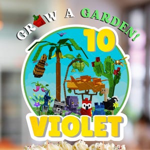Grow a Garden Roblox Cake Topper – Custom Printable Birthday Decoration For Birthday Party – JPEG and PDF Digital Download