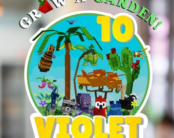 Roblox Cake Topper: Wachsen Sie eine Gartenparty-Dekoration (PDF & JPEG Digital Download