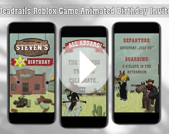 Deadrails Roblox Geburtstagseinladungsvideo: Animierter digitaler Download