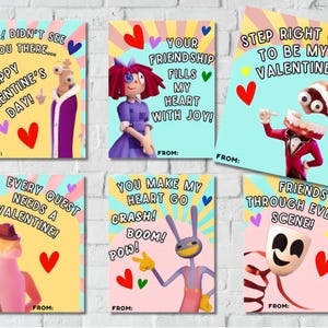 Digitale circusvalentijnskaarten | Afdrukbare valentijnskaarten voor kinderen en tieners | Unieke tekenfilms en leuke woordspelingen | Digitale download