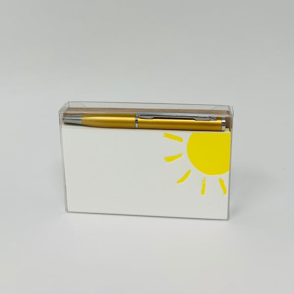 Sunshine Pocket Notes // Set of 10 mini letterpress notecards // mini stationery set // stocking stuffer