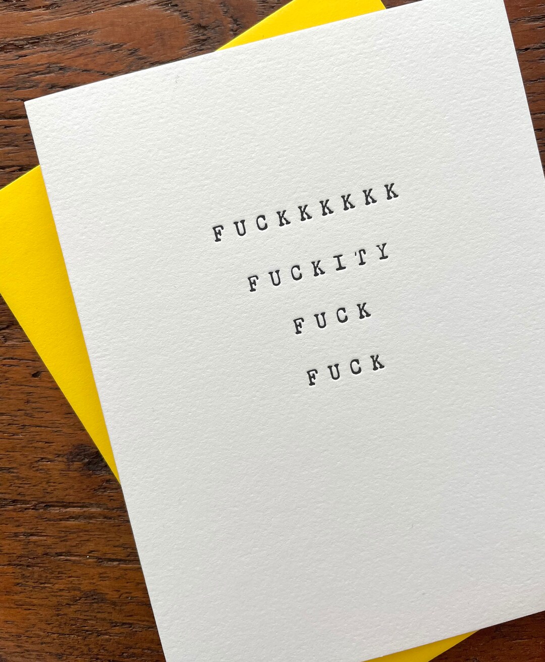 Fuckkkkkk  Letterpress  Funny Just Because Card - Etsy