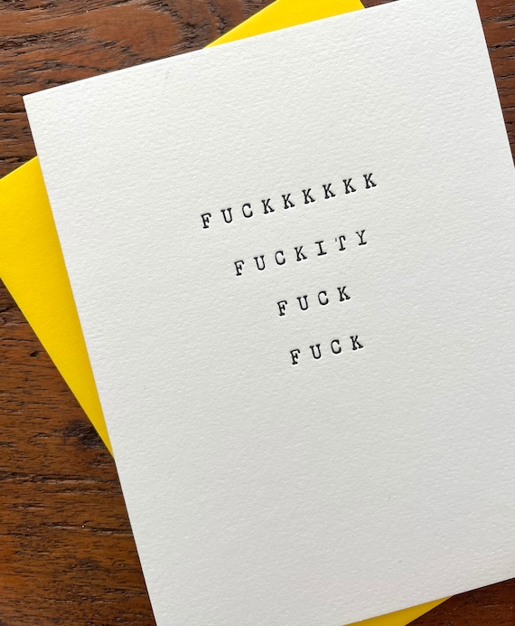 Fuckkkkkk // Letterpress // Funny Just Because Card - Etsy