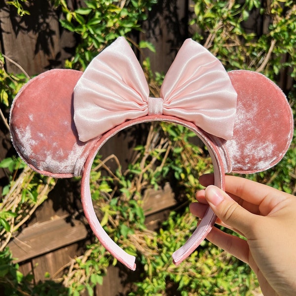 Pink Velvet Mickey Ears / Velvet Disney Ears