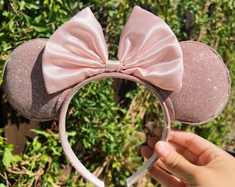 Pink Glittery Disney Ears / Pink Mickey Ears