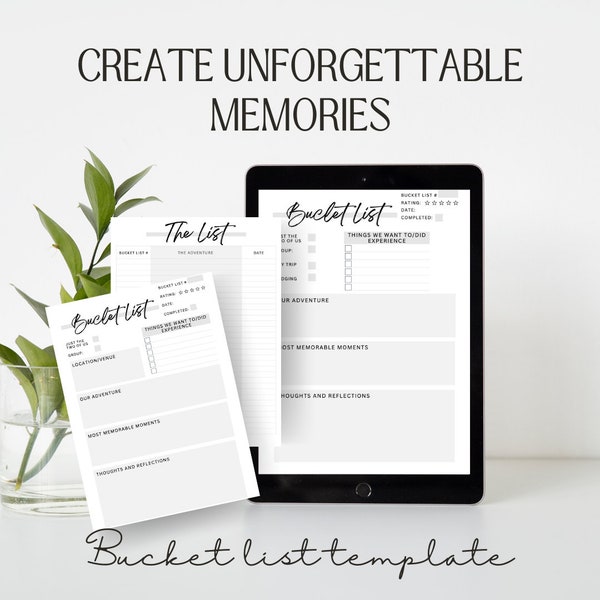 Digital Couple's Bucket List Template - Digital Download for Creating Unforgettable Memories, couples goals,printable bucket list,date ideas