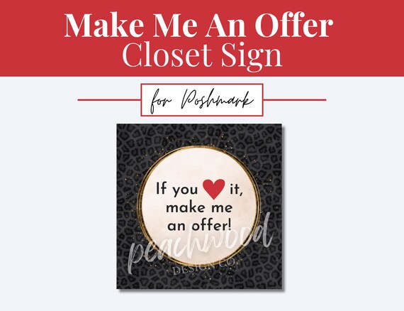 Poshmark Closet Sign: Black Leopard Print, Make an Offer  display picture 2