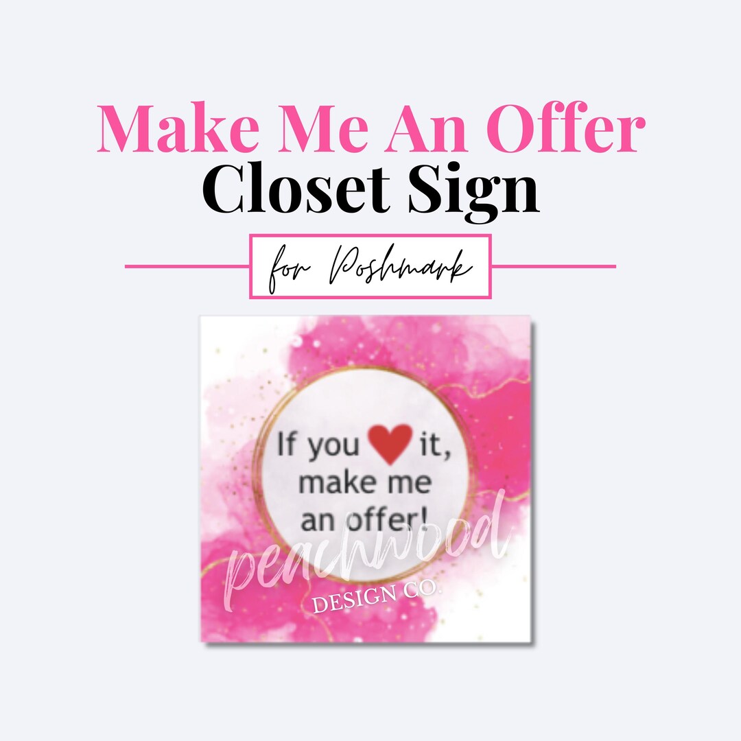Reseller Closet Sign: Make an Offer - Reseller Tool (digital  display picture 2