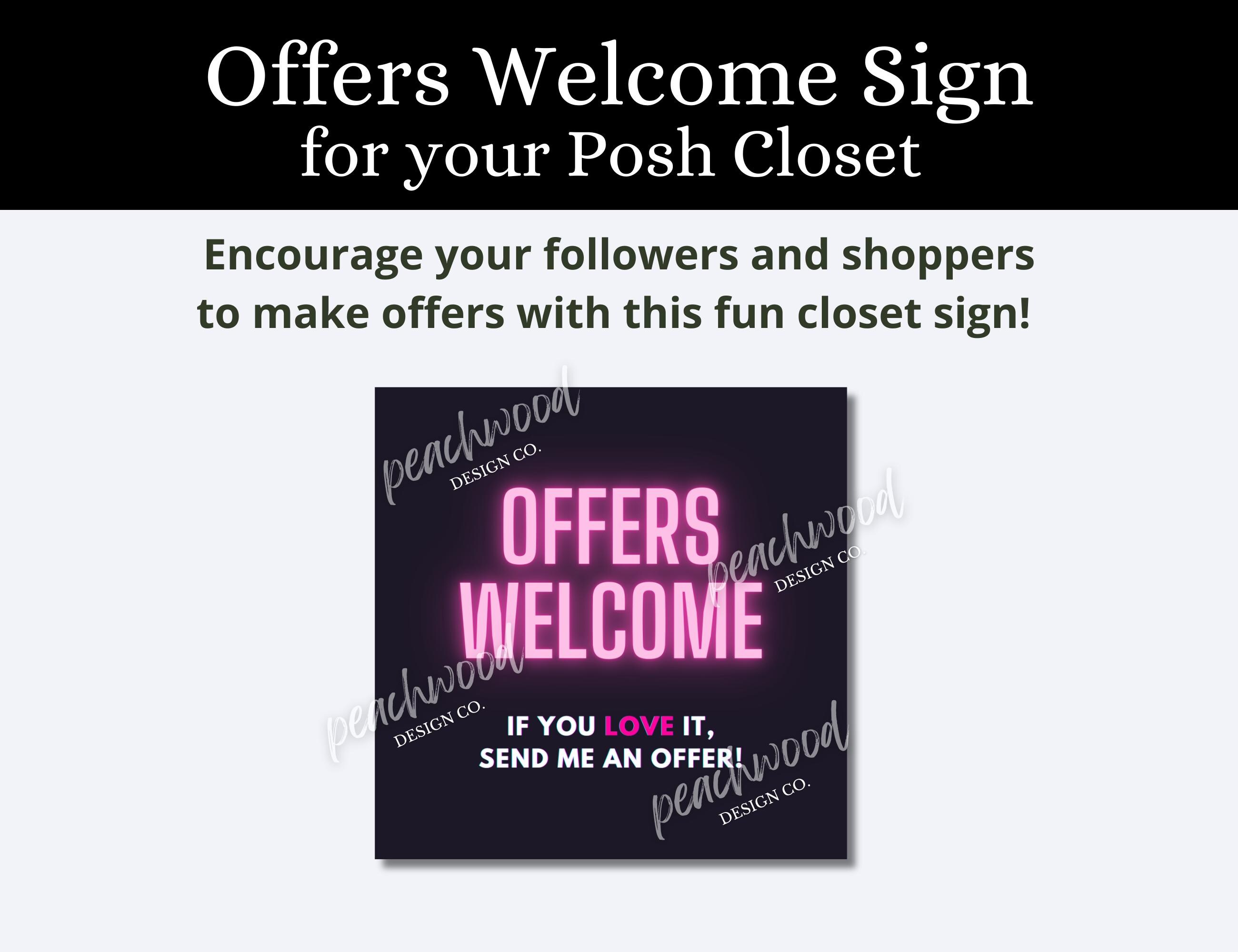 Poshmark Closet Sign: Offers Welcome (digital Download) - Etsy display picture 3