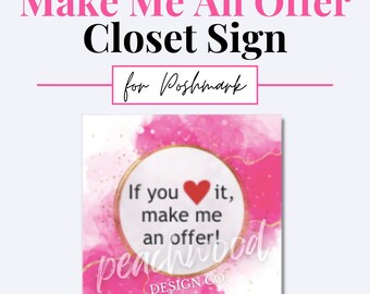 Reseller Closet Sign: Make an Offer - Reseller Tool (digital  display picture 1