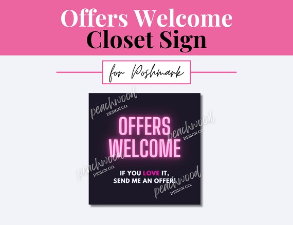 Poshmark Closet Sign: Offers Welcome (digital Download) - Etsy display picture 3