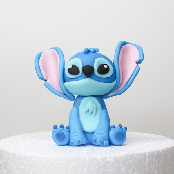 Cartoon Character Stitch Angel Inspired Cake Topper for Baby Boy and Girl Cartoon Themed Birthday Celebrations