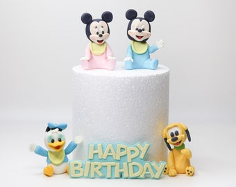 Cartoon Inspired Mouse Duck Dog Cake Toppers for Baby Boy and Girl Cartoon Themed Birthday Celebrations