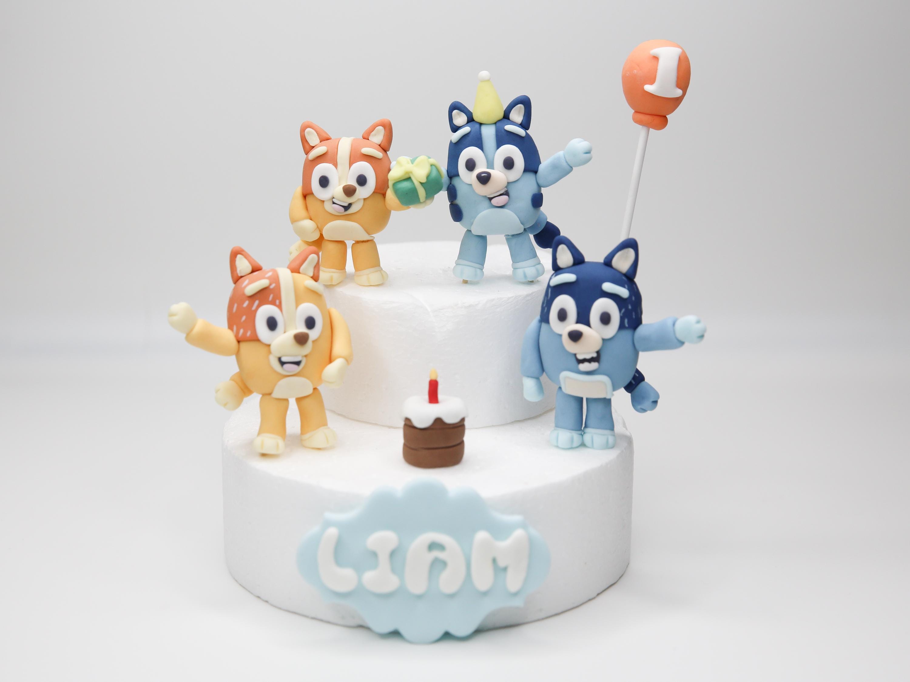 Bluey Dog Family Fondant Cake Toppers