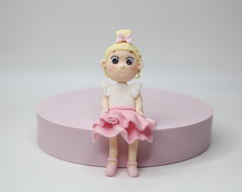 Personalised Girl Fondant Cake Topper Customisable Girl Edible Cake Topper for Girl Birthday
