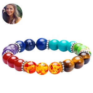 7 Chakra Healing Bracelet, Mala Bracelet, Meditation Bracelet- Protection, Energy, Healing