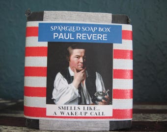 Handmade Paul Revere Soap: Tea Tree Peppermint, Patriotic Gift, 1776, USA 250