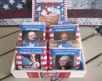 Patriotic Gift Box / Patriotic soap sampler / Founding fathers / George Washington / USA 250 / 1776  July 4th Decor