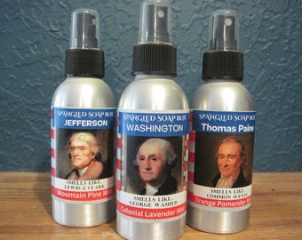 Founding Fathers gift / Patriotic room spray / George Washington / USA 250 / Thomas Jefferson