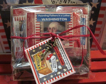 Founding Fathers Soap Gift Set: 10 Handmade American Revolution Soaps / USA 250 / Patriotic Gift Box