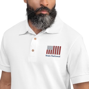 American State National | Civilian Peacetime Flag | Embroidered Polo Shirt