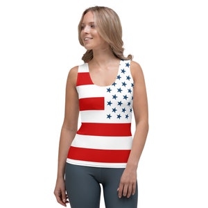 American State National | Woman&#39;s Tank Top | Civilian Peace Flag | Sublimation Cut & Sew Tank Top