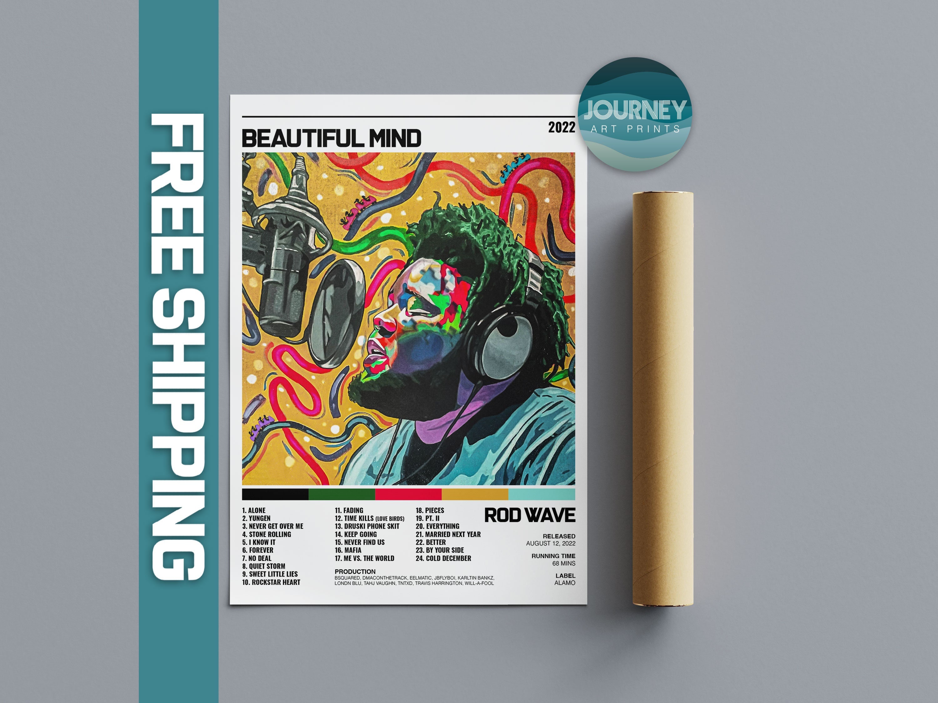 Discover Rod Wave Beautiful Mind Poster | Tracklisting Album Poster