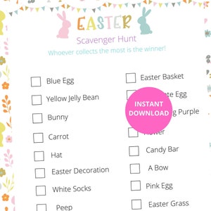 Easter Scavenger Hunt Game | Fun Easter Activity (Digital Download)
