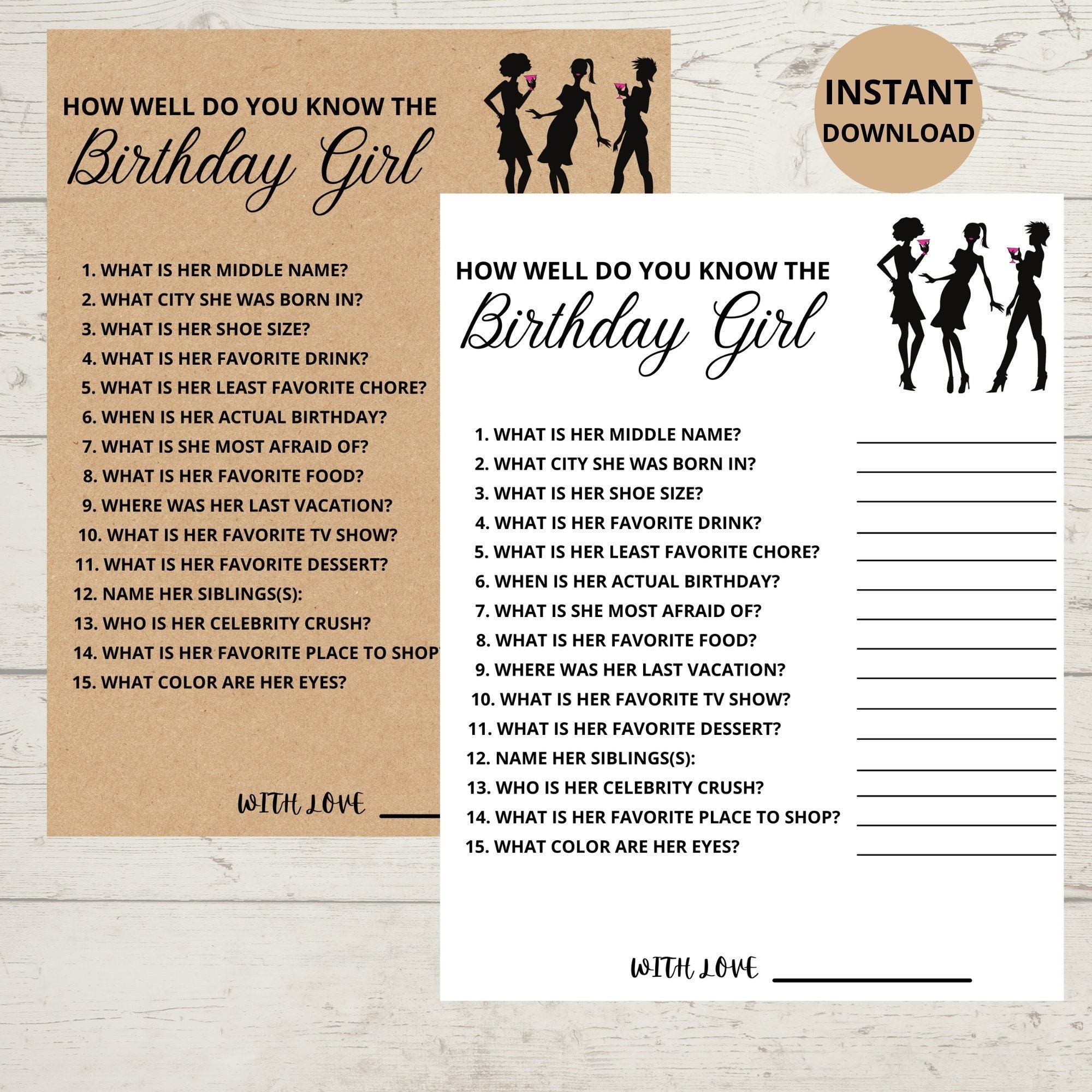How Well Do You Know The Birthday Girl Who Knows The Birthday Girl Best Adult Birthday Party 