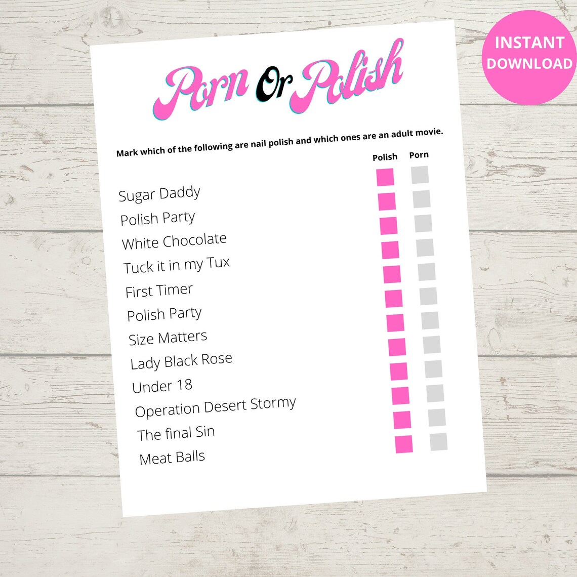 Ladies Night Adult Games Girls Night Bachelorette Game Etsy