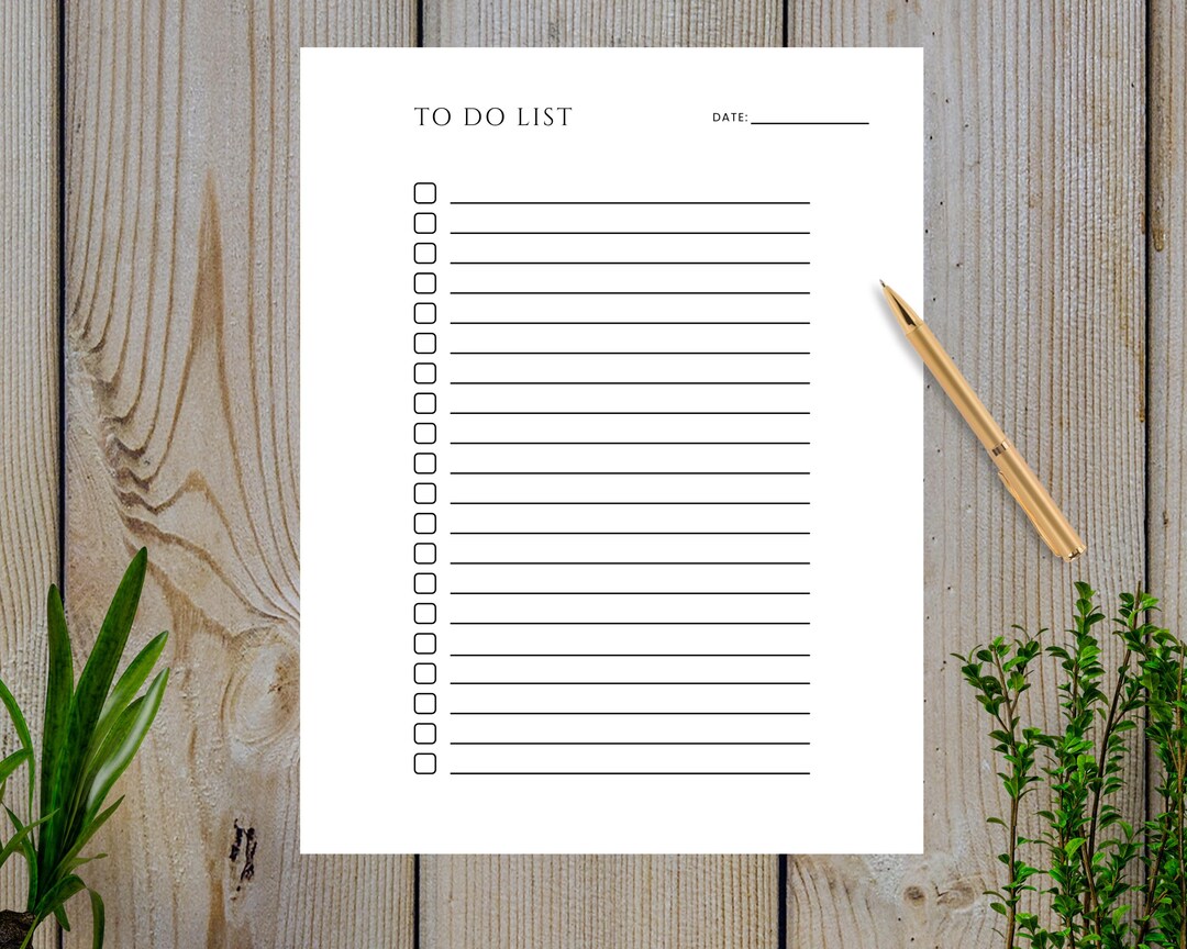 Minimalist to Do List Printable: Simple Organizer Checklist (PDF) - Etsy