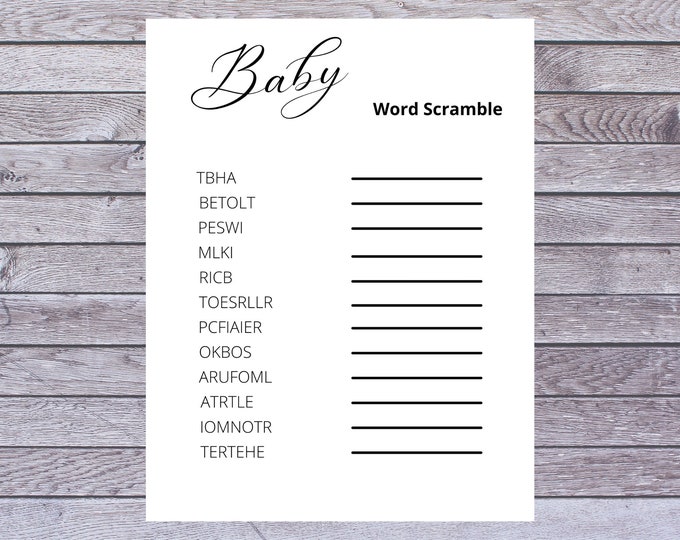 Printable Game Rustic Baby Shower Games Fun Baby Shower - Etsy