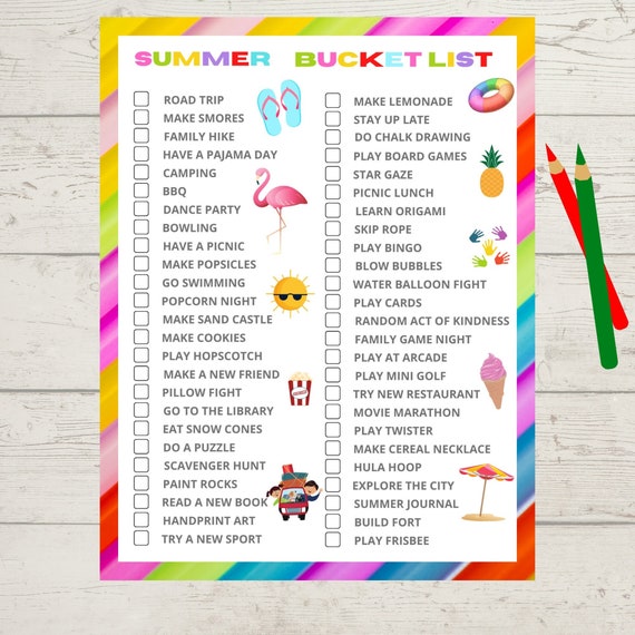 Summer bucket list Printable | Family summer Bucketlist | Summer Activities | Printable | Instant download | PDF