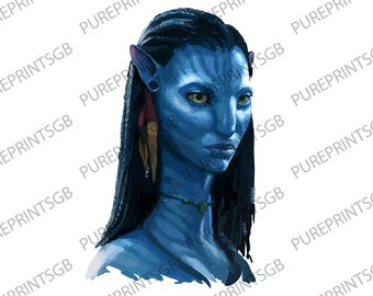 Avatar Neytiri | SVG DXF EPS png Téléchargement instantané Clipart Vector Outline Stencil