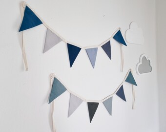 Personalizable muslin pennant chain, fabric garland, decoration for the children's room