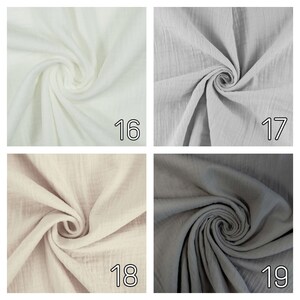 May include: Four fabric swatches in different colors: white, gray, beige, and dark gray. The swatches are arranged in a grid pattern with numbers 16, 17, 18, and 19 in the bottom right corner of each swatch.
