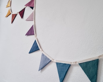 Personalized muslin pennant banner, fabric garland, decoration for the children's room