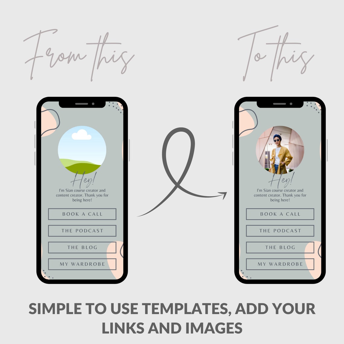 Instagram Landing Page Link in Bio Canva Template Mini Website Template ...