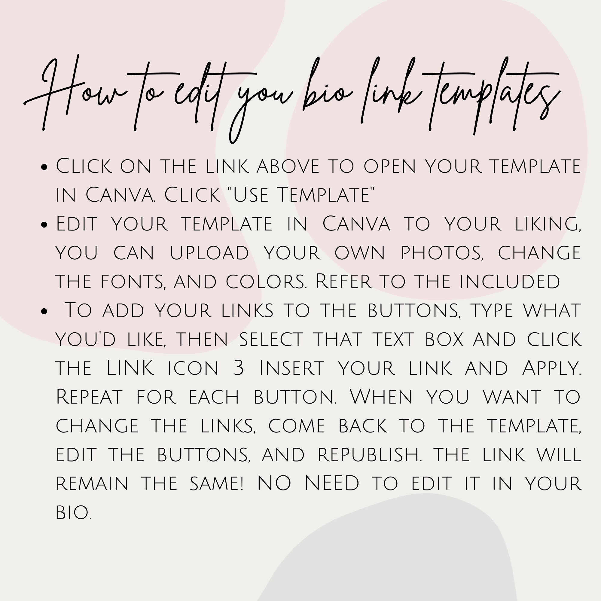 Instagram Landing Page Link in Bio Canva Template Mini Website Template ...