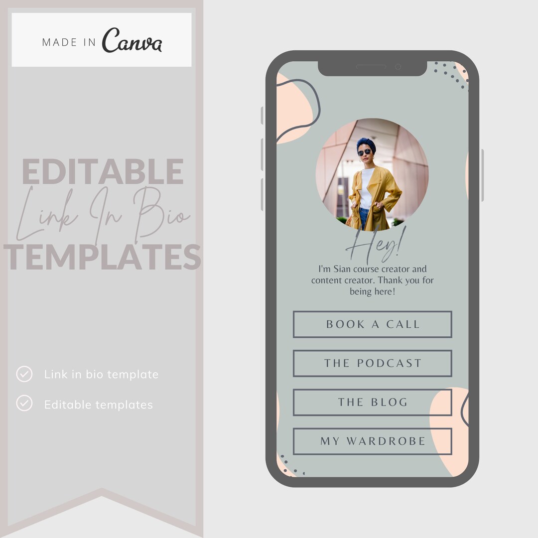 Instagram Landing Page Link in Bio Canva Template Mini Website Template ...