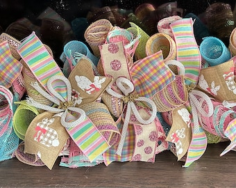 Pastel Easter Garland, Spring Mantle Decor, Bunny Swag