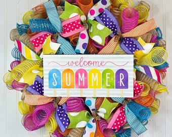 Popsicle Summer Wreath: Front Door Decor, Everyday Wreath
