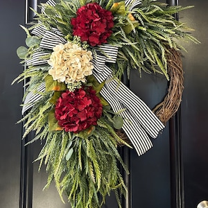 Elegant Door Wreath/XL wreath/Every Day Wreath/Wreath for Door/Year Round Wreath/ gift/hydrangea wreaths for front door/ double door wreaths